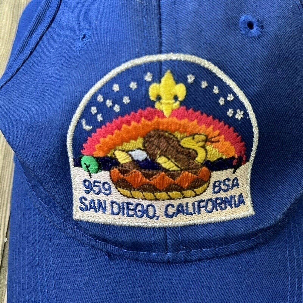 BOY Scouts America San Diego California 959 Hat Cap Blue Rattlesnake Patch
